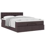 Casa si Gradina - Mobilier - Paturi si accesorii - Paturi - Cadru de pat otoman cu saltea tesatura maro inchis 140x190cm - Infinity.ro