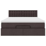 Casa si Gradina - Mobilier - Paturi si accesorii - Paturi - Cadru de pat otoman cu saltea tesatura maro inchis 140x190cm - Infinity.ro