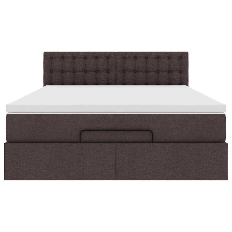 Casa si Gradina - Mobilier - Paturi si accesorii - Paturi - Cadru de pat otoman cu saltea tesatura maro inchis 140x190cm - Infinity.ro