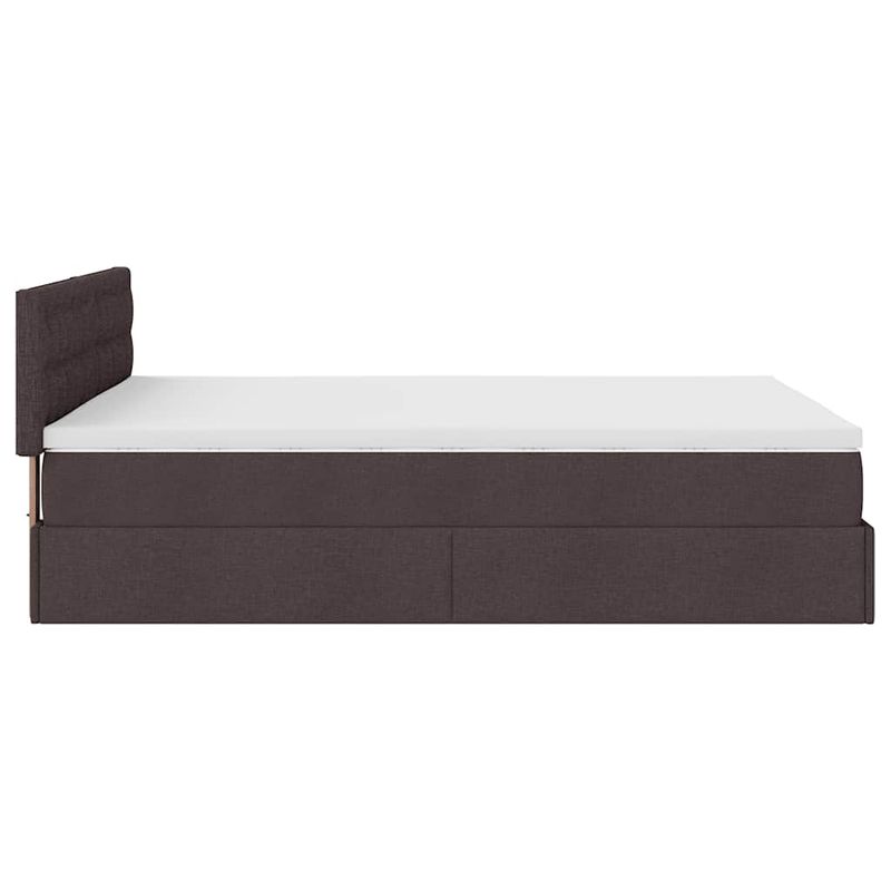 Casa si Gradina - Mobilier - Paturi si accesorii - Paturi - Cadru de pat otoman cu saltea tesatura maro inchis 140x190cm - Infinity.ro