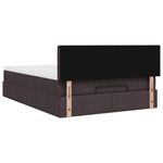 Casa si Gradina - Mobilier - Paturi si accesorii - Paturi - Cadru de pat otoman cu saltea tesatura maro inchis 140x190cm - Infinity.ro