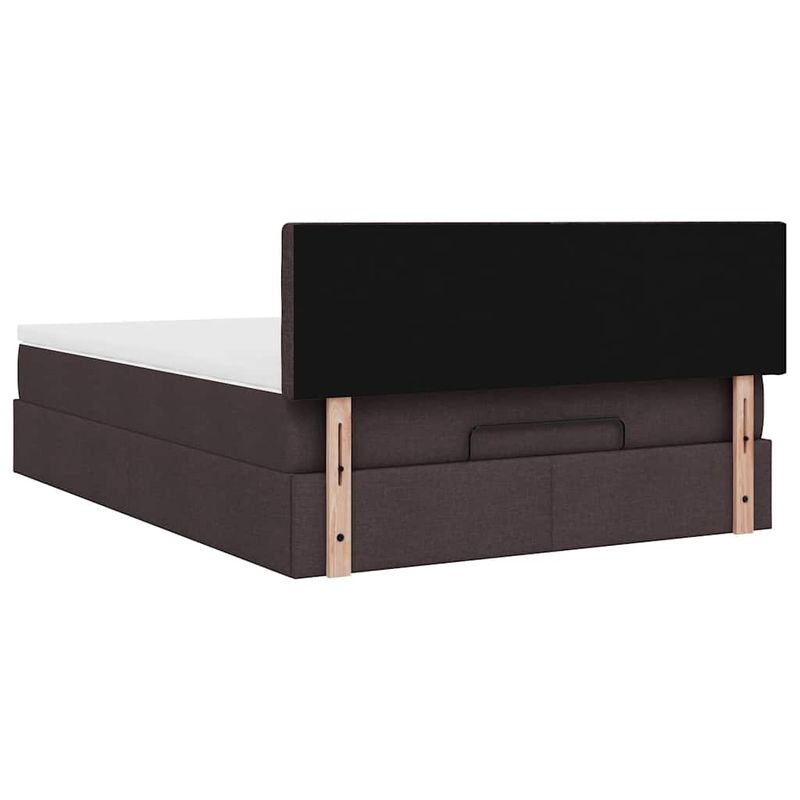 Casa si Gradina - Mobilier - Paturi si accesorii - Paturi - Cadru de pat otoman cu saltea tesatura maro inchis 140x190cm - Infinity.ro