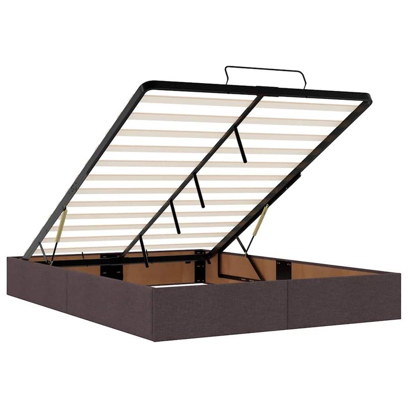 Casa si Gradina - Mobilier - Paturi si accesorii - Paturi - Cadru de pat otoman cu saltea tesatura maro inchis 140x190cm - Infinity.ro