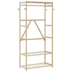 Casa si Gradina - Mobilier - Organizare si depozitare - Cuiere - Cuier pentru haine cu rafturi, 80x40x175 cm, bambus - Infinity.ro