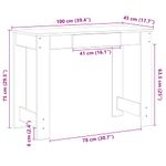 Casa si Gradina - Mobilier - Mese si birouri - Birouri - Birou, gri beton,100x45x75 cm, lemn compozit - Infinity.ro