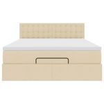 Casa si Gradina - Mobilier - Paturi si accesorii - Paturi - Cadru de pat otoman cu saltea crem 140x190cm stofa - Infinity.ro