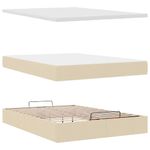 Casa si Gradina - Mobilier - Paturi si accesorii - Paturi - Cadru de pat otoman cu saltea crem 140x190cm stofa - Infinity.ro