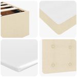 Casa si Gradina - Mobilier - Paturi si accesorii - Paturi - Cadru de pat otoman cu saltea crem 140x190cm stofa - Infinity.ro