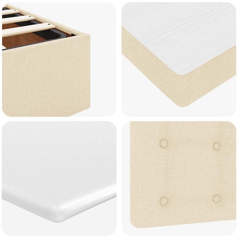 Casa si Gradina - Mobilier - Paturi si accesorii - Paturi - Cadru de pat otoman cu saltea crem 140x190cm stofa - Infinity.ro