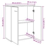 Casa si Gradina - Mobilier - Comode si corpuri - Comode - Dulap, stejar artizanal, 60x30x75 cm, lemn prelucrat - Infinity.ro