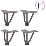 Casa si Gradina - Mobilier - Feronerie si accesorii mobila - Picioare de masa in ac de par 4 buc Otel natural Otel solid, model 3 rods, mărime 10 cm - Infinity.ro
