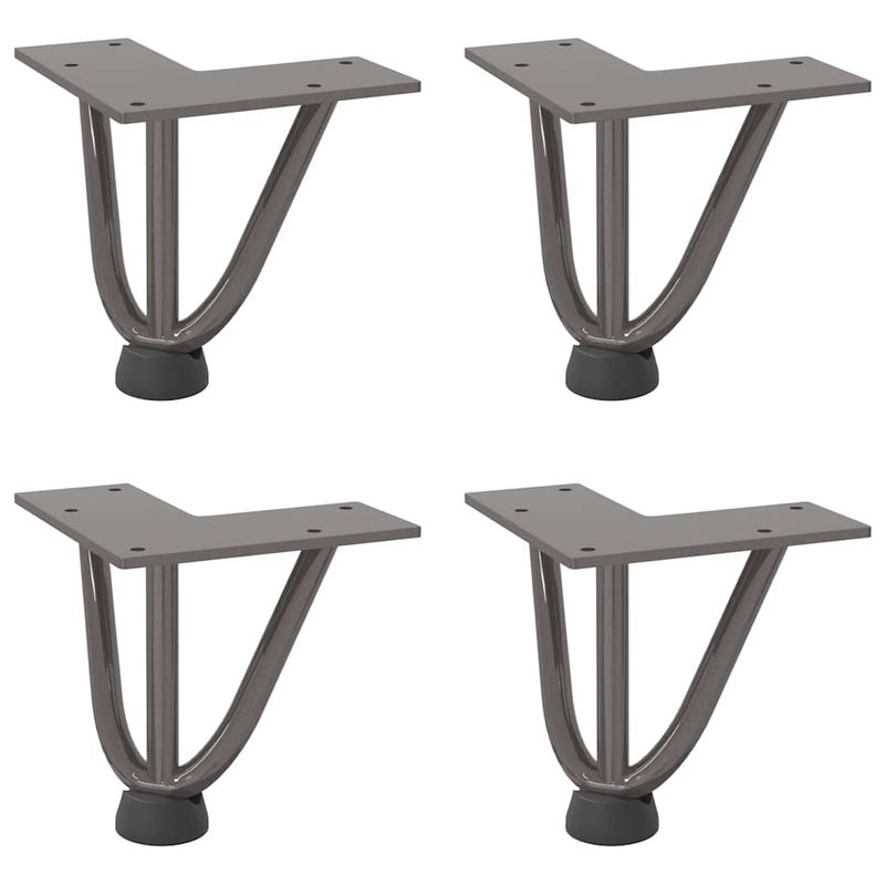Casa si Gradina - Mobilier - Feronerie si accesorii mobila - Picioare de masa in ac de par 4 buc Otel natural Otel solid, model 3 rods, mărime 10 cm - Infinity.ro