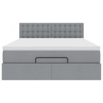 Casa si Gradina - Mobilier - Paturi si accesorii - Paturi - Pat otoman cu saltea tesatura gri deschis 140x190 cm, model nasturi - Infinity.ro