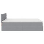 Casa si Gradina - Mobilier - Paturi si accesorii - Paturi - Pat otoman cu saltea tesatura gri deschis 140x190 cm, model nasturi - Infinity.ro