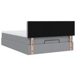 Casa si Gradina - Mobilier - Paturi si accesorii - Paturi - Pat otoman cu saltea tesatura gri deschis 140x190 cm, model nasturi - Infinity.ro