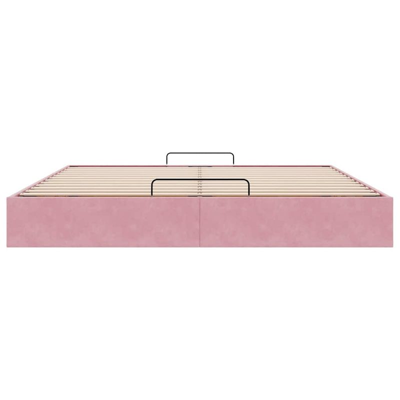 Casa si Gradina - Mobilier - Paturi si accesorii - Paturi - Cadru pat otoman fara saltea roz 200x200 cm catifea - Infinity.ro