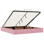 Casa si Gradina - Mobilier - Paturi si accesorii - Paturi - Cadru pat otoman fara saltea roz 200x200 cm catifea - Infinity.ro