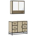 Casa si Gradina - Mobilier - Seturi de mobilier - Seturi baie - Set mobilier de baie, 2 piese, stejar sonoma, lemn prelucrat - Infinity.ro