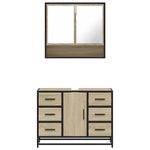 Casa si Gradina - Mobilier - Seturi de mobilier - Seturi baie - Set mobilier de baie, 2 piese, stejar sonoma, lemn prelucrat - Infinity.ro