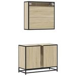 Casa si Gradina - Mobilier - Seturi de mobilier - Seturi baie - Set mobilier de baie, 2 piese, stejar sonoma, lemn prelucrat - Infinity.ro