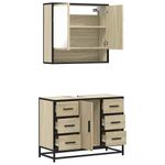 Casa si Gradina - Mobilier - Seturi de mobilier - Seturi baie - Set mobilier de baie, 2 piese, stejar sonoma, lemn prelucrat - Infinity.ro