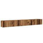 Casa si Gradina - Mobilier - Seturi de mobilier - Seturi living - Set dulap TV 3 piese montat pe perete lemn vechi lemn prelucrat - Infinity.ro