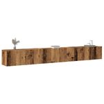 Casa si Gradina - Mobilier - Seturi de mobilier - Seturi living - Set dulap TV 3 piese montat pe perete lemn vechi lemn prelucrat - Infinity.ro