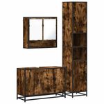 Casa si Gradina - Mobilier - Seturi de mobilier - Seturi baie - Set mobilier de baie, 3 piese, stejar fumuriu, lemn prelucrat - Infinity.ro