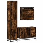 Casa si Gradina - Mobilier - Seturi de mobilier - Seturi baie - Set mobilier de baie, 3 piese, stejar fumuriu, lemn prelucrat - Infinity.ro
