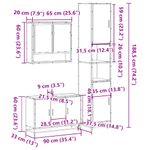 Casa si Gradina - Mobilier - Seturi de mobilier - Seturi baie - Set mobilier de baie, 3 piese, stejar fumuriu, lemn prelucrat - Infinity.ro