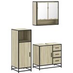 Casa si Gradina - Mobilier - Seturi de mobilier - Seturi baie - Set mobilier de baie, 3 piese, stejar sonoma, lemn prelucrat - Infinity.ro