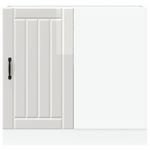 Casa si Gradina - Mobilier - Comode si corpuri - Corpuri bucatarie - Dulap de baza pentru chiuveta „Lucca” Lemn prelucrat alb lucios, gri beton, mărime 86x46x81.5 cm, model 1x dulap inferior de colț (1 ușă) - Infinity.ro