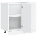 Casa si Gradina - Mobilier - Comode si corpuri - Corpuri bucatarie - Dulap de baza pentru chiuveta „Lucca” Lemn prelucrat alb lucios, gri beton, mărime 86x46x81.5 cm, model 1x dulap inferior de colț (1 ușă) - Infinity.ro