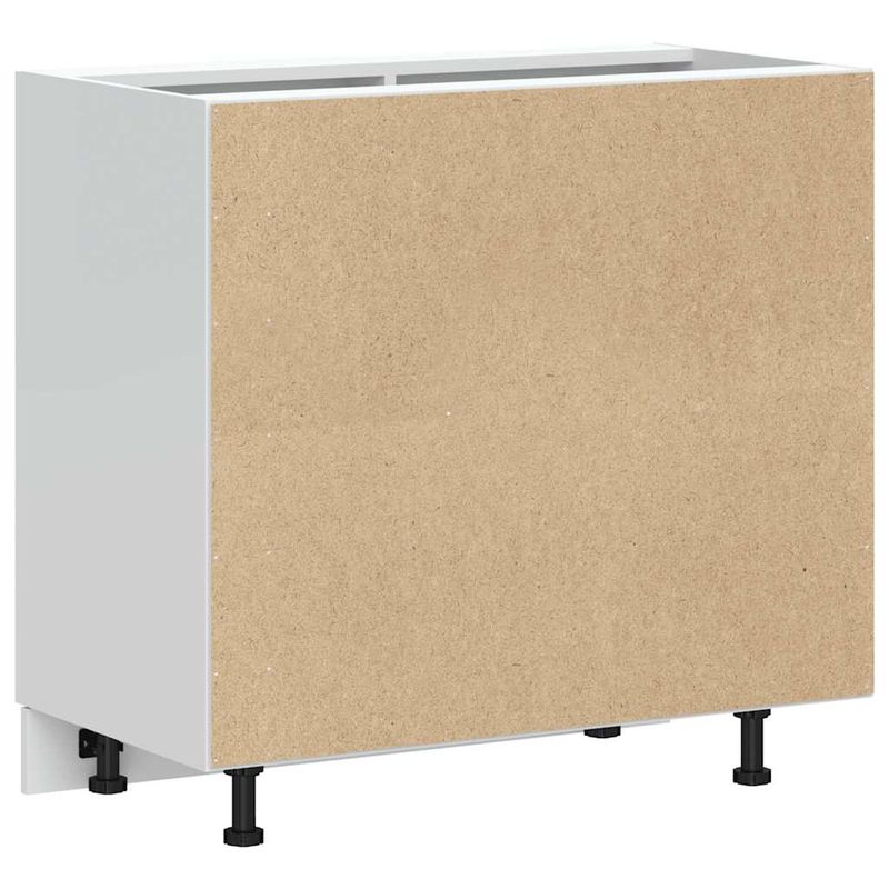 Casa si Gradina - Mobilier - Comode si corpuri - Corpuri bucatarie - Dulap de baza pentru chiuveta „Lucca” Lemn prelucrat alb lucios, gri beton, mărime 86x46x81.5 cm, model 1x dulap inferior de colț (1 ușă) - Infinity.ro