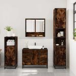 Casa si Gradina - Mobilier - Seturi de mobilier - Seturi baie - Set mobilier de baie, 3 piese, stejar fumuriu, lemn prelucrat - Infinity.ro