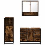 Casa si Gradina - Mobilier - Seturi de mobilier - Seturi baie - Set mobilier de baie, 3 piese, stejar fumuriu, lemn prelucrat - Infinity.ro