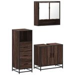 Casa si Gradina - Mobilier - Seturi de mobilier - Seturi baie - Set mobilier de baie, 3 piese, stejar maro, lemn prelucrat - Infinity.ro