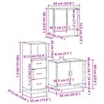 Casa si Gradina - Mobilier - Seturi de mobilier - Seturi baie - Set mobilier de baie, 3 piese, stejar maro, lemn prelucrat - Infinity.ro