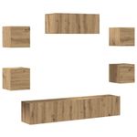 Casa si Gradina - Mobilier - Seturi de mobilier - Seturi living - Set dulap TV 5 piese Stejar Artisan montat pe perete - Infinity.ro