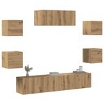 Casa si Gradina - Mobilier - Seturi de mobilier - Seturi living - Set dulap TV 5 piese Stejar Artisan montat pe perete - Infinity.ro
