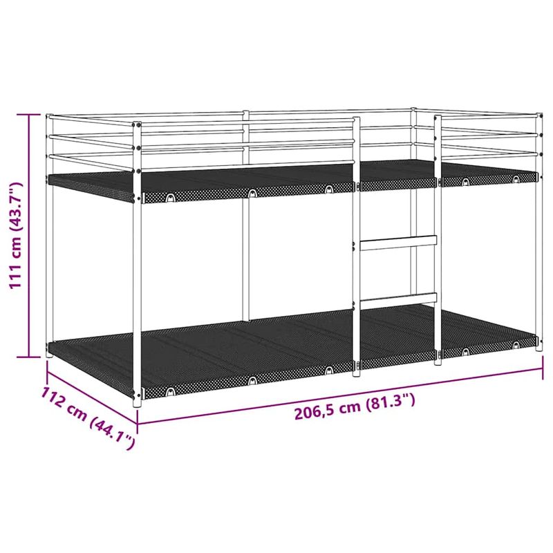 Casa si Gradina - Mobilier - Paturi si accesorii - Paturi - Pat supraetajat fara saltea negru 107x203 cm otel - Infinity.ro