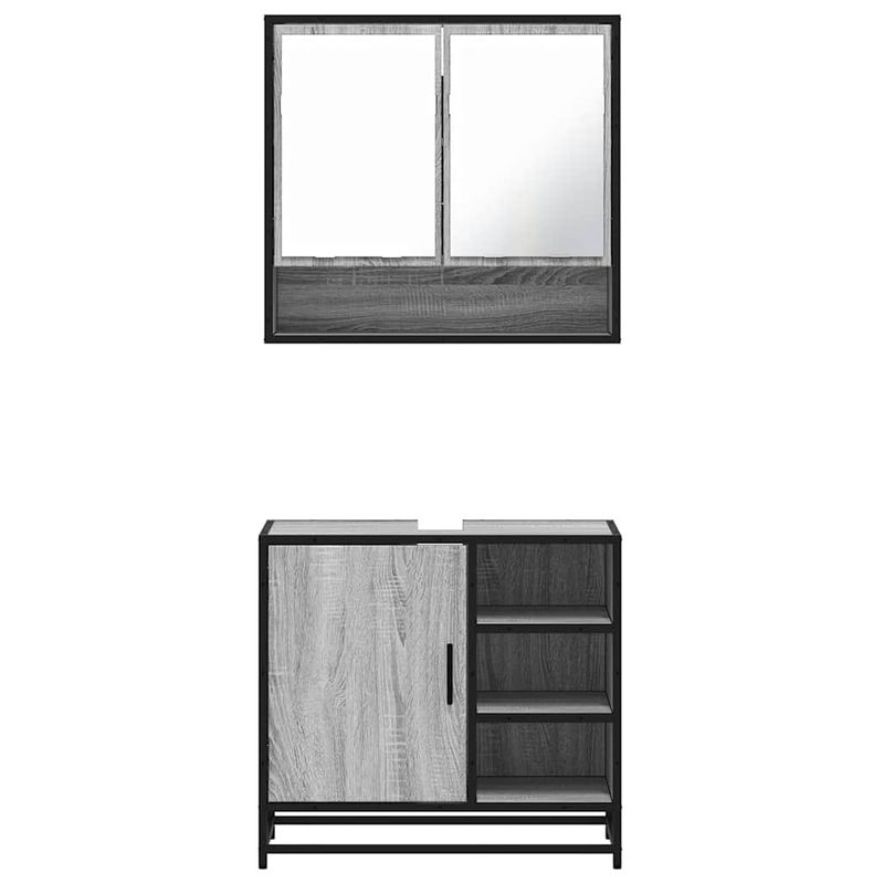 Casa si Gradina - Mobilier - Seturi de mobilier - Seturi baie - Set mobilier de baie, 2 piese, gri sonoma, lemn prelucrat - Infinity.ro
