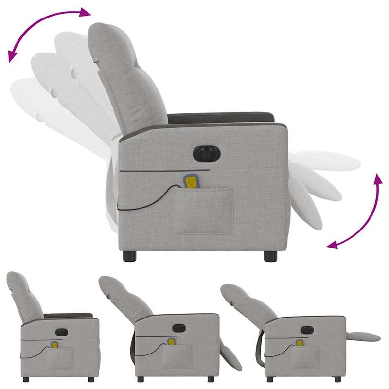 Ingrijire personala si Cosmetice - Sanatate si wellness - Articole wellness - Fotolii de masaj - Fotoliu reclinabil electric pentru masaj Cloud Grey Fabric - Infinity.ro