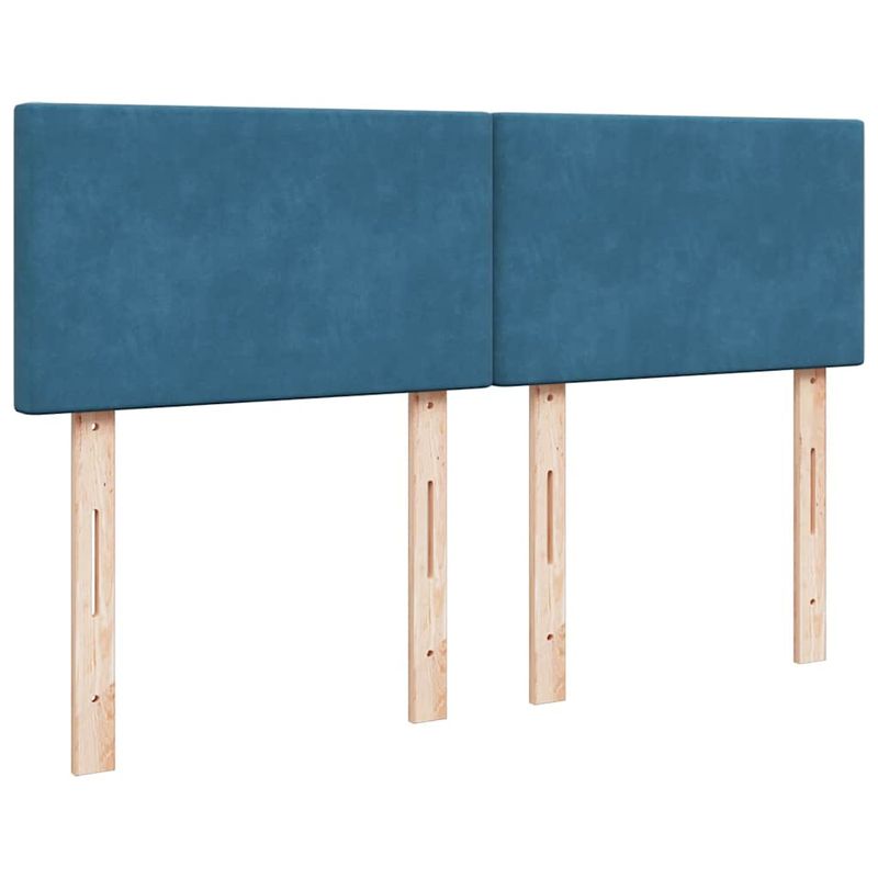 Casa si Gradina - Mobilier - Paturi si accesorii - Paturi - Cadru de pat otoman cu saltea Albastru inchis 140x190cm catifea - Infinity.ro