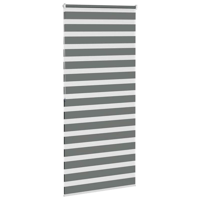Casa si Gradina - Textile si covoare - Rulouri si jaluzele - Jaluzea tip zebra gri inchis latime tesatura 110,9 cm poliester, mărime 115x200 cm - Infinity.ro