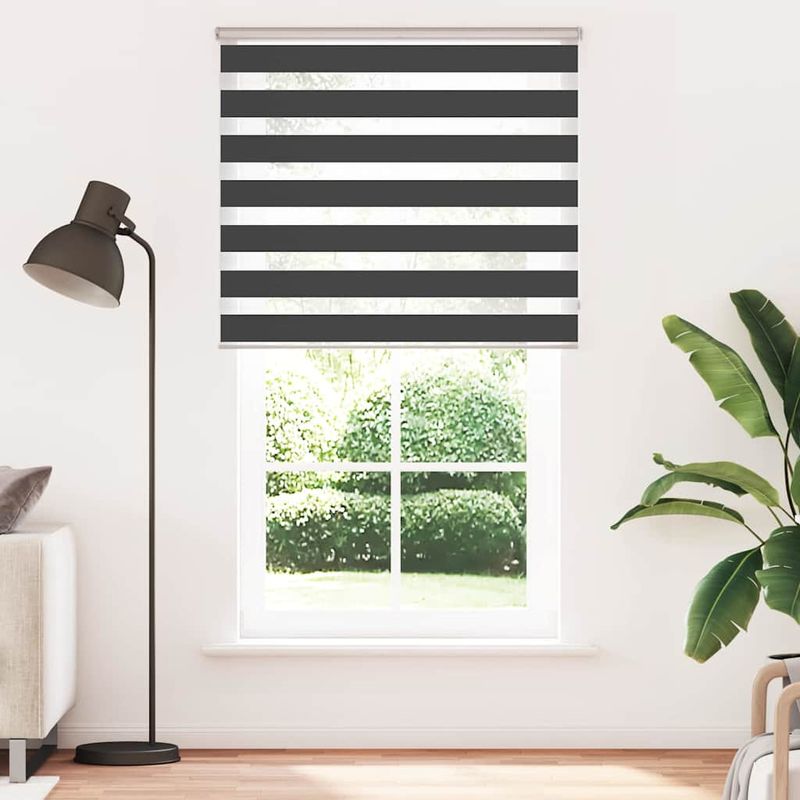 Casa si Gradina - Textile si covoare - Rulouri si jaluzele - Jaluzea tip zebra neagra latime tesatura 120,9 cm poliester, mărime 125x200 cm - Infinity.ro