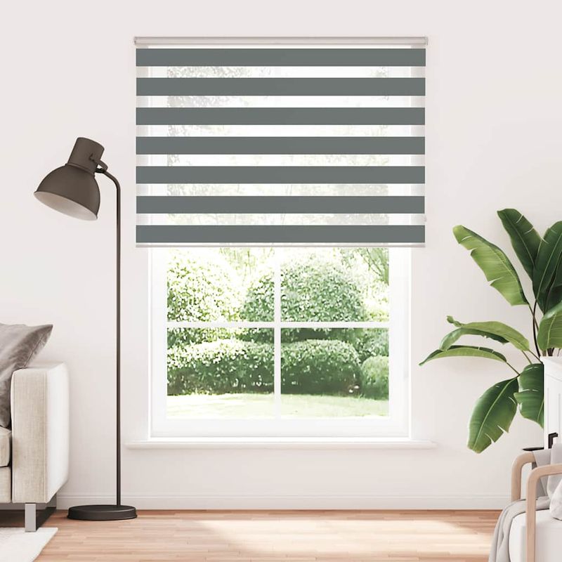 Casa si Gradina - Textile si covoare - Rulouri si jaluzele - Jaluzea tip zebra gri inchis latime tesatura 155,9 cm poliester, mărime 160x230 cm - Infinity.ro