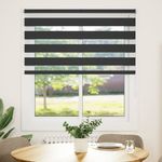 Casa si Gradina - Textile si covoare - Rulouri si jaluzele - Jaluzea tip zebra neagra latime tesatura 115,9 cm poliester, mărime 120x150 cm - Infinity.ro