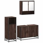 Casa si Gradina - Mobilier - Seturi de mobilier - Seturi baie - Set mobilier de baie, 3 piese, stejar maro, lemn prelucrat - Infinity.ro