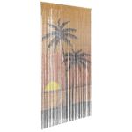 Casa si Gradina - Textile si covoare - Perdele si draperii - Perdele - Perdele usa cu insecte imprimeu palmieri 100x200 cm bambus - Infinity.ro